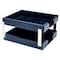 Dacasso Navy Blue Bonded Leather Double Letter Trays AG-5022 - alternate 2